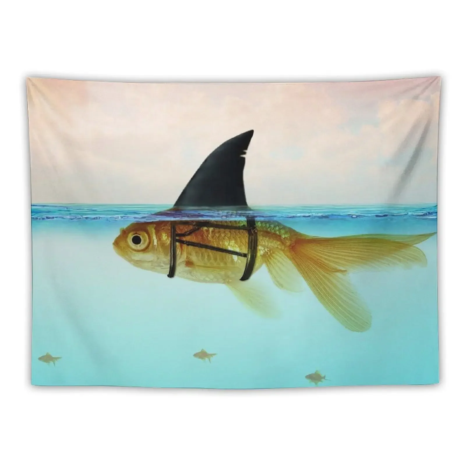 

Goldfish with a Shark Fin Tapestry Funny Decoration Pictures Room Wall Tapestry