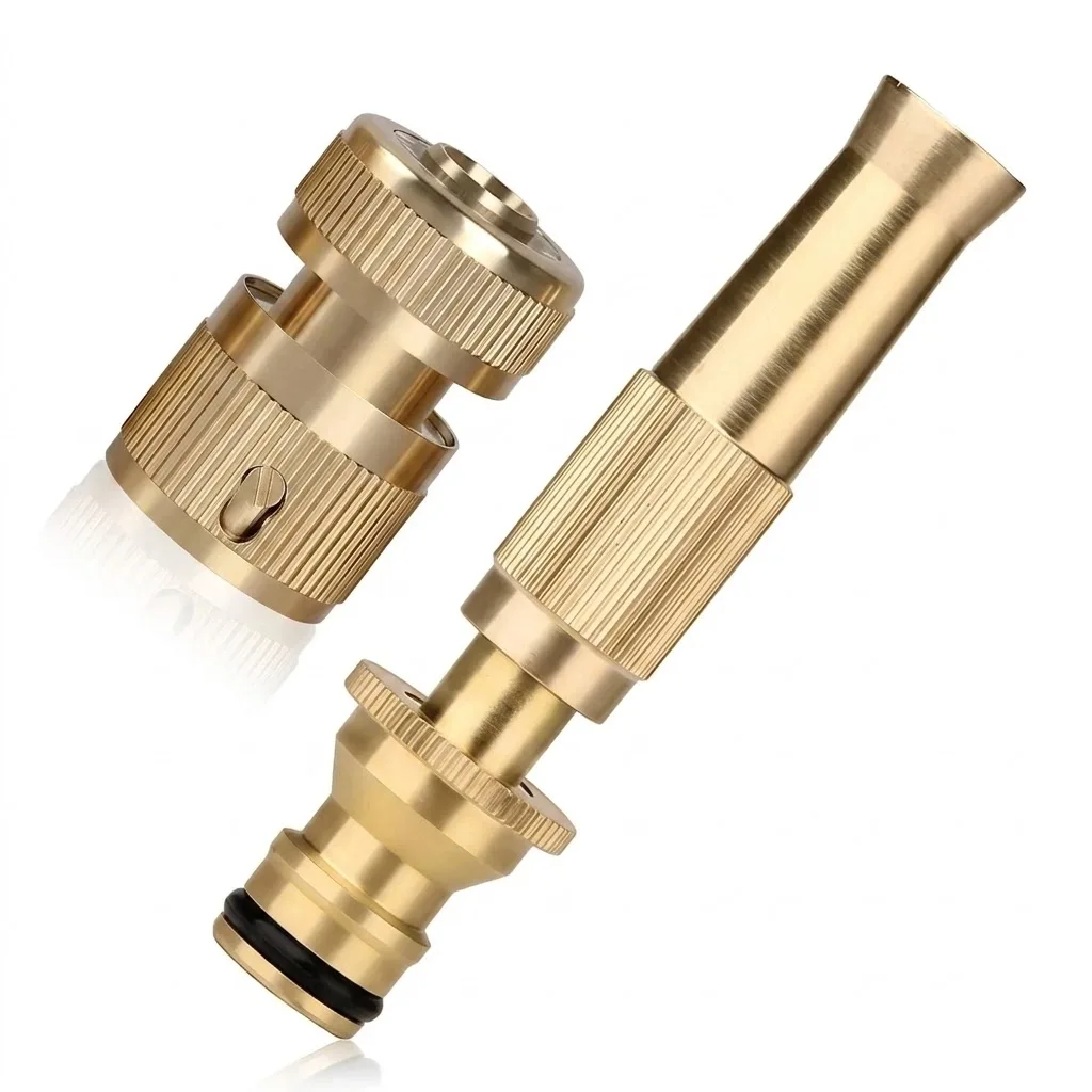 High Pressure Quick Connector Home Garden Hose Adjustable Gun Spray Nozzle Water Gun Brass Direct Spray Sprinkler For Garden