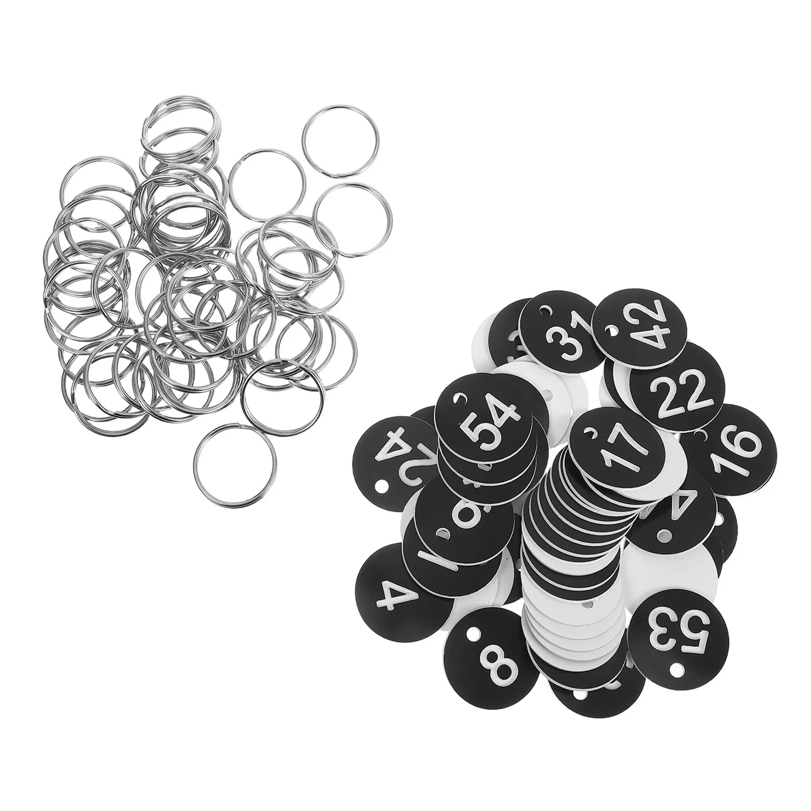 

50pcs Luggage Identification Plastic Numbered Key Tags With Rings For Suitcase Travel Bag Cruise Baggage Keychain Id Markers