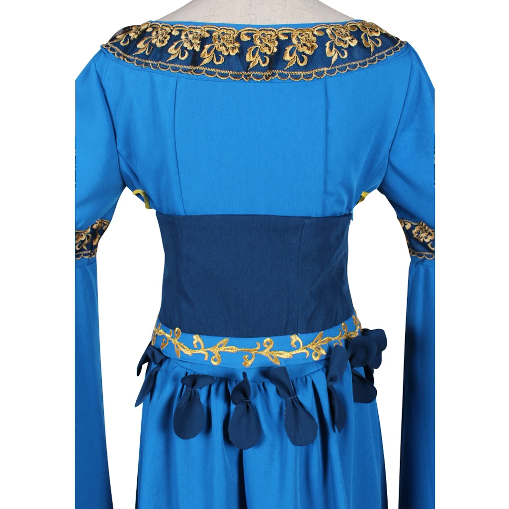 Galadriel Cosplay Costume Dress Elf Queen Dress Victorian Blue Ball Gown \