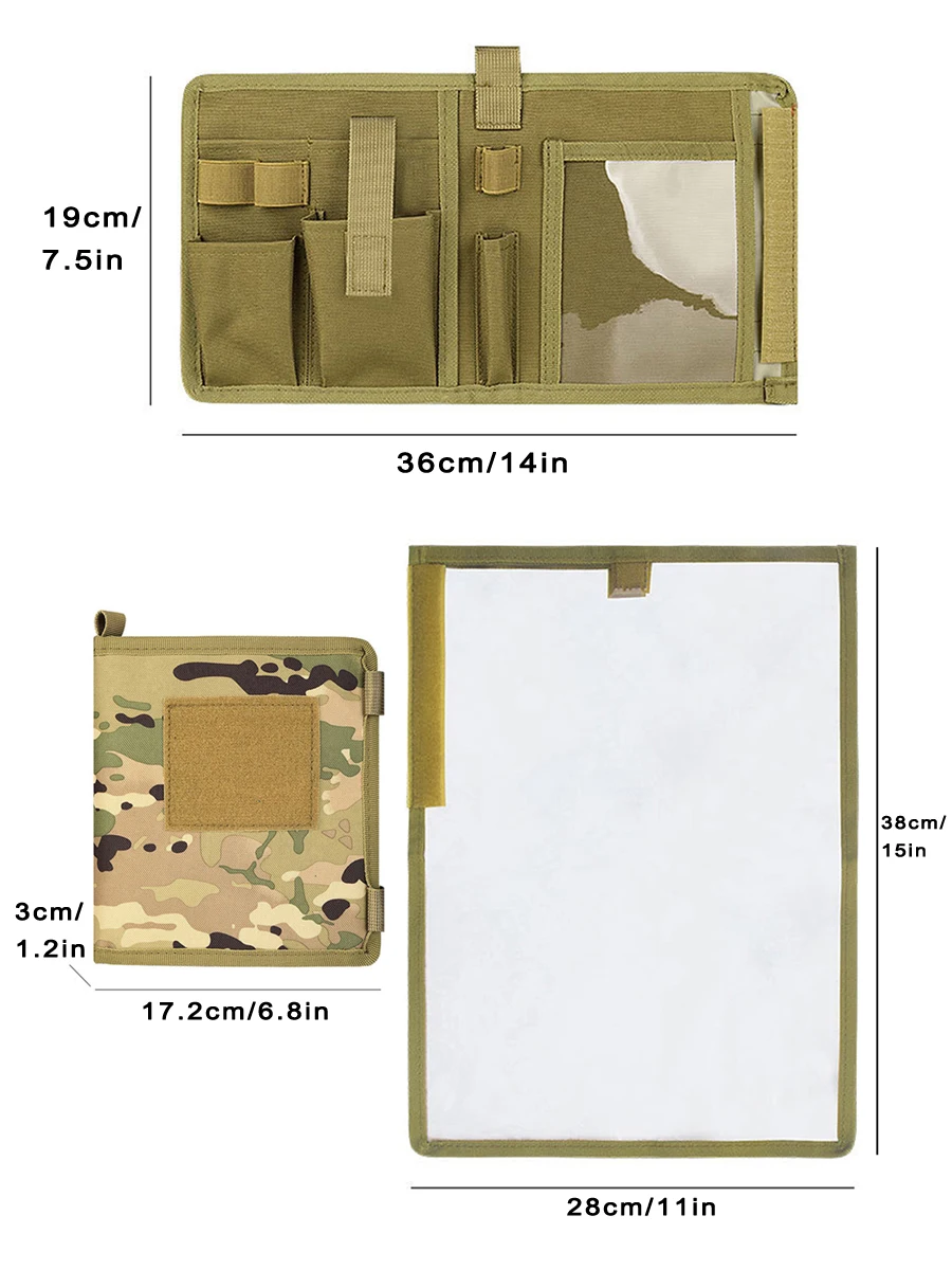 Tactical Map Case Imperméable à l’eau Multifonctionnel EDC Utility Tool Sac de rangement pour la randonnée Chasse Camping Activités de plein air