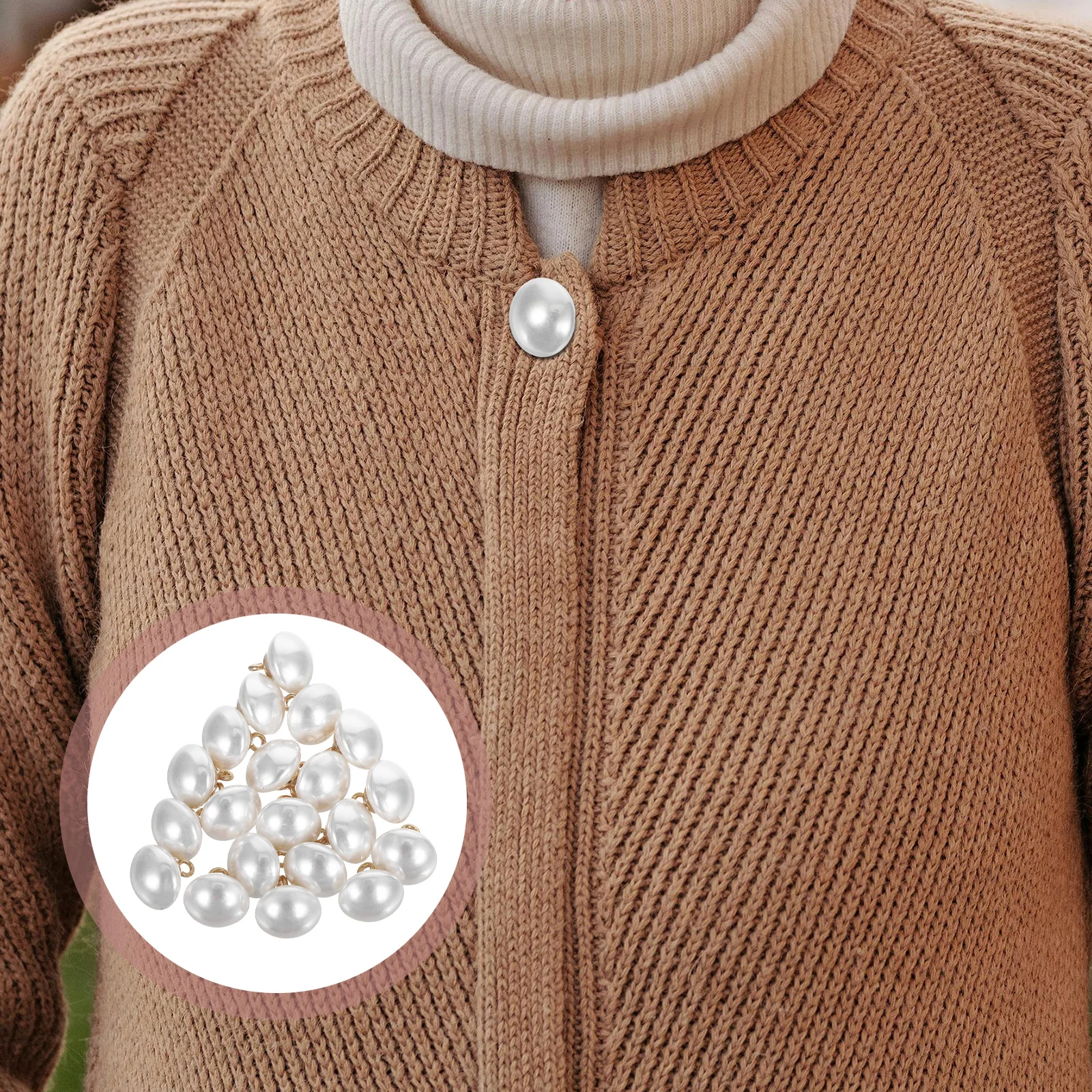 

20Pcs Faux Pearl Buttons Half Domed Metal Shank Sewing Buttons for Wedding Apparel Crafts Dress Embellishments