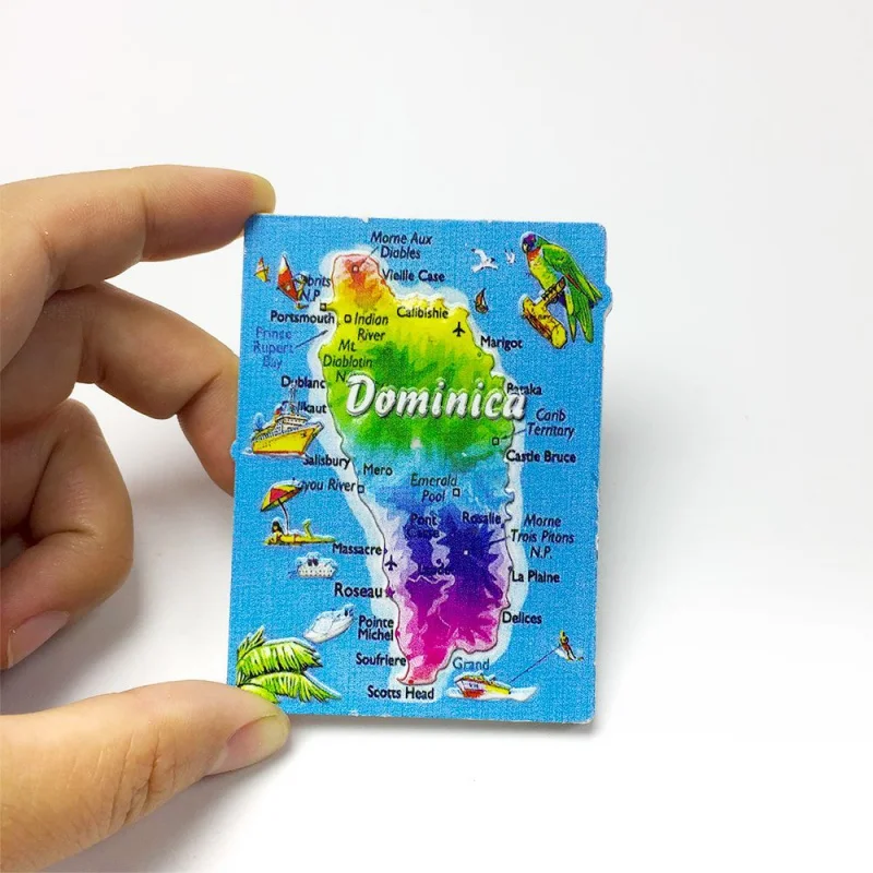 Dominica Landmarks 3D Resin Fridge Magnet - Morne Aux Diables Emerald Pool Home Decor Imanes Nevera