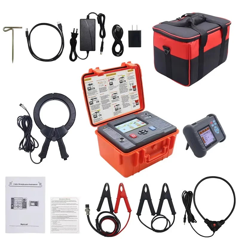 YC104 Multi-Function Cable Identifier 6 Directional Frequency 20 Cable Calibration 0.2% Accuracy IP67 10W Clamp Transmitter