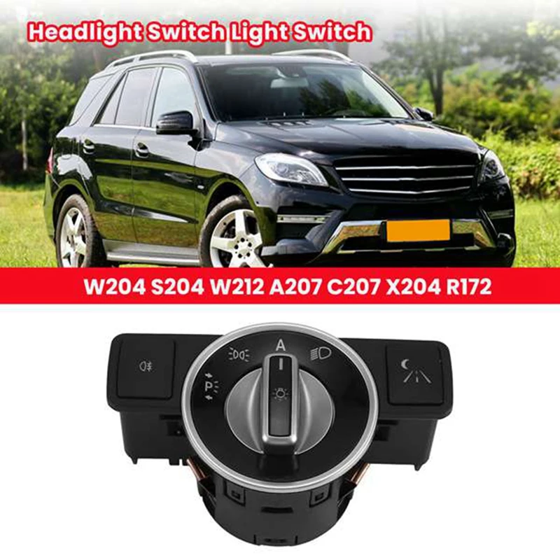 Car Knob Button Headlight Switch Light Switch For Benz W204 S204 W212 A207 C207 X204 R172 C SLK GLK E Class A2129057100