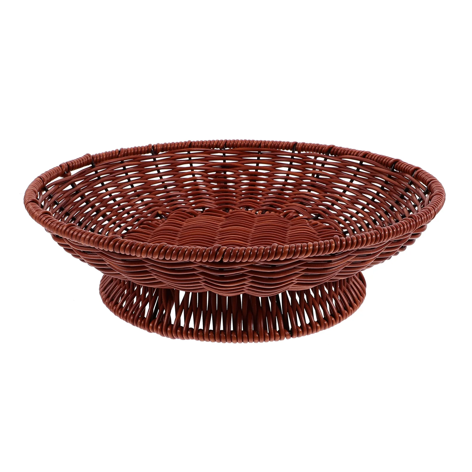 

Fruit Plate Snack Basket Tray Bowl Dry Cake Pan Dessert Dish Pp Platter Imitation Rattan