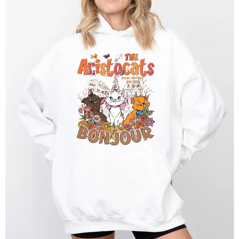 디즈니 월드 메리 캣 후드티 여성용 후드티 가을/겨울 신상 남녀 공용 캐주얼 패션 하라주쿠 스트리트 후드티