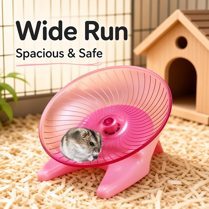 Pet Hamster Running Wheel Mute Flying Saucer Steel Axle Running Disc Exercise Toy For Gerbil Mice Small Animal Cage Pet Accessor