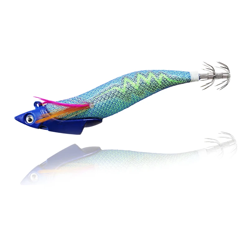 ZYZ Wood Shrimp Fishing Lure Luminous Artificial Simulation Squid Jig with Lead Octopus Hooks Sea Fishing Cuttlefish Bait