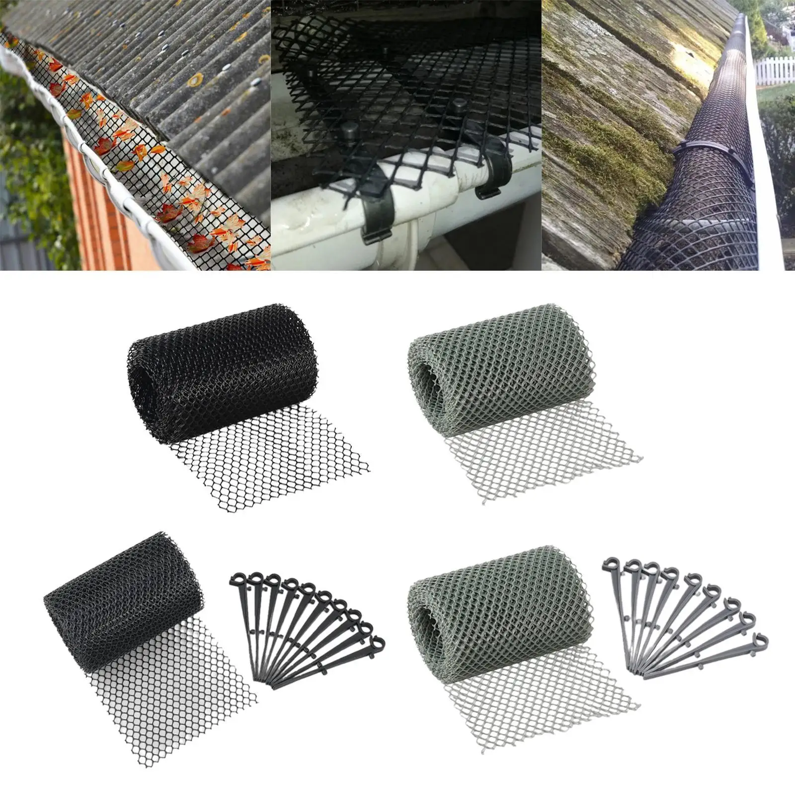 

Leaf Guard Mesh Gutter Protector Screen Multipurose Leaf Prevention Parts Roof