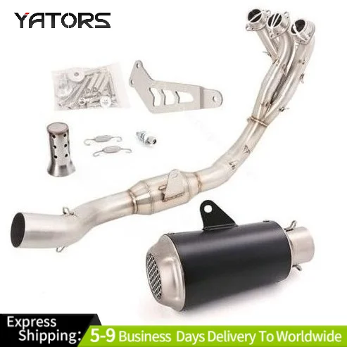 

Slip for Yamaha MT-09 2021-2024 Whole System Exhaust Tips Black Header Link Pipe Exhausts Pipes