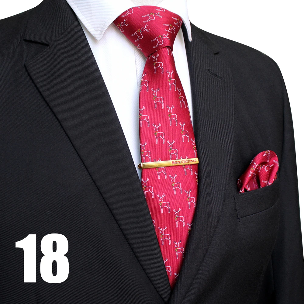EASTEPIC 8 cm Weihnachten Krawatten für Männer Krawatte Set Qualität Taschentuch Exquisite Clip Rot Jacquard Krawatte männer Zubehör Weihnachten geschenk – Detail 21