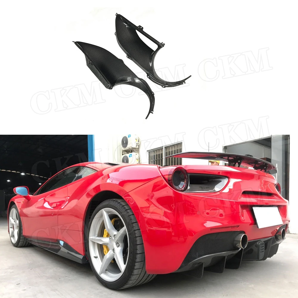 For Ferrari 488 GTB 2015-2018 Dry Carbon Fiber  Rear Tail   Trim Frame Air Vent Covers Car Styling Tuning