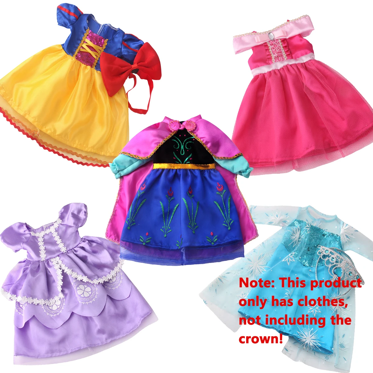 Cosplay Anime Figure Costume 18 Inch Girl Doll Anna Clothes American Ours & Generation Kids Toys Dolls Accessories Elsa Dress