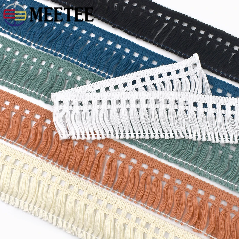 

5/10/20/25Y 5cm Polyester Cotton Tassel Fringes Bag Hat Decor Lace Trim Ribbon Curtain Sofa Trimming DIY Sewing Craft Material