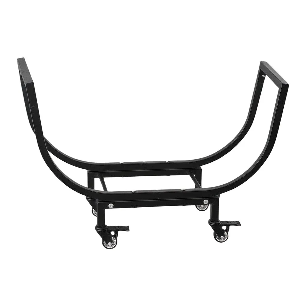 Firewood Rack Built for Outdoor Permanence with Iron Material and Ventilated Design to Aid in Log Drying Process