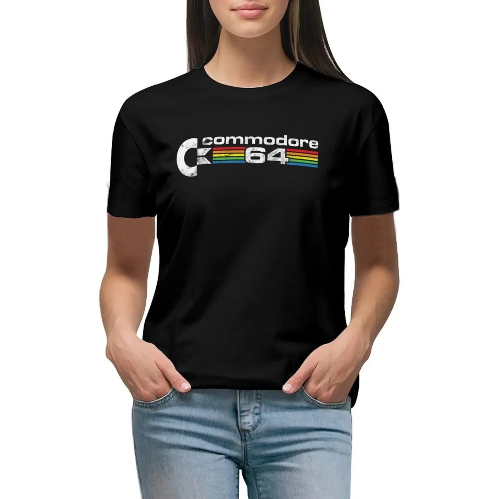 

Commodore 64 retro logo T-Shirt plus size tops summer top lady clothes oversized workout shirts for Women