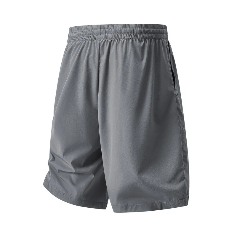 Men's High Elastic Thin Ice Silk Feel Sport Shorts Breathable Quick Dry Soft Loose Oversize Running Training Bermuda Pants
