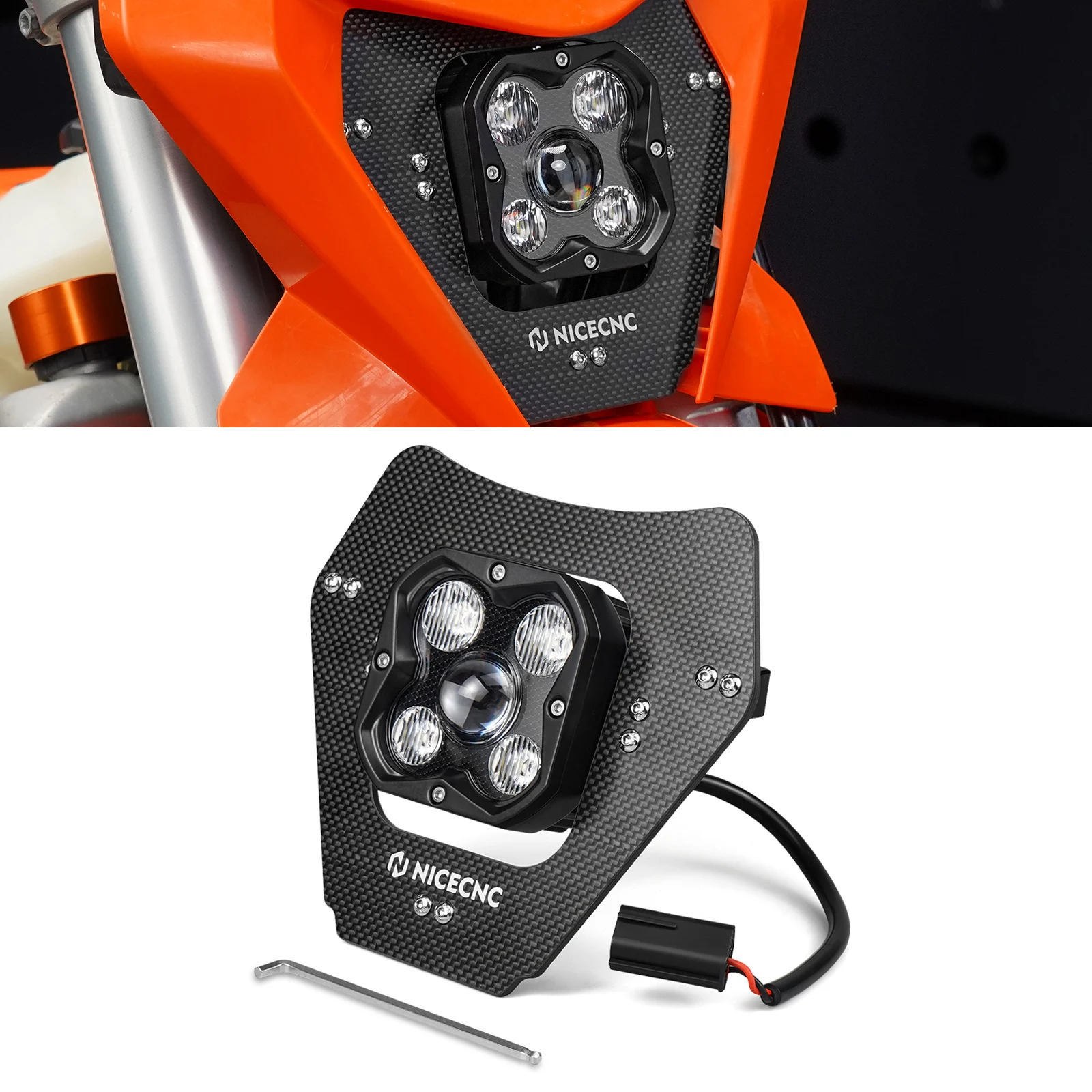 

NICECNC For KTM EXC 300 2024-2025 Motocross LED Lamp Headlight EXC 250 EXCF 350 EXC 450 EXC 150 XCW 300 XCF-W 450 500 XW-F 450