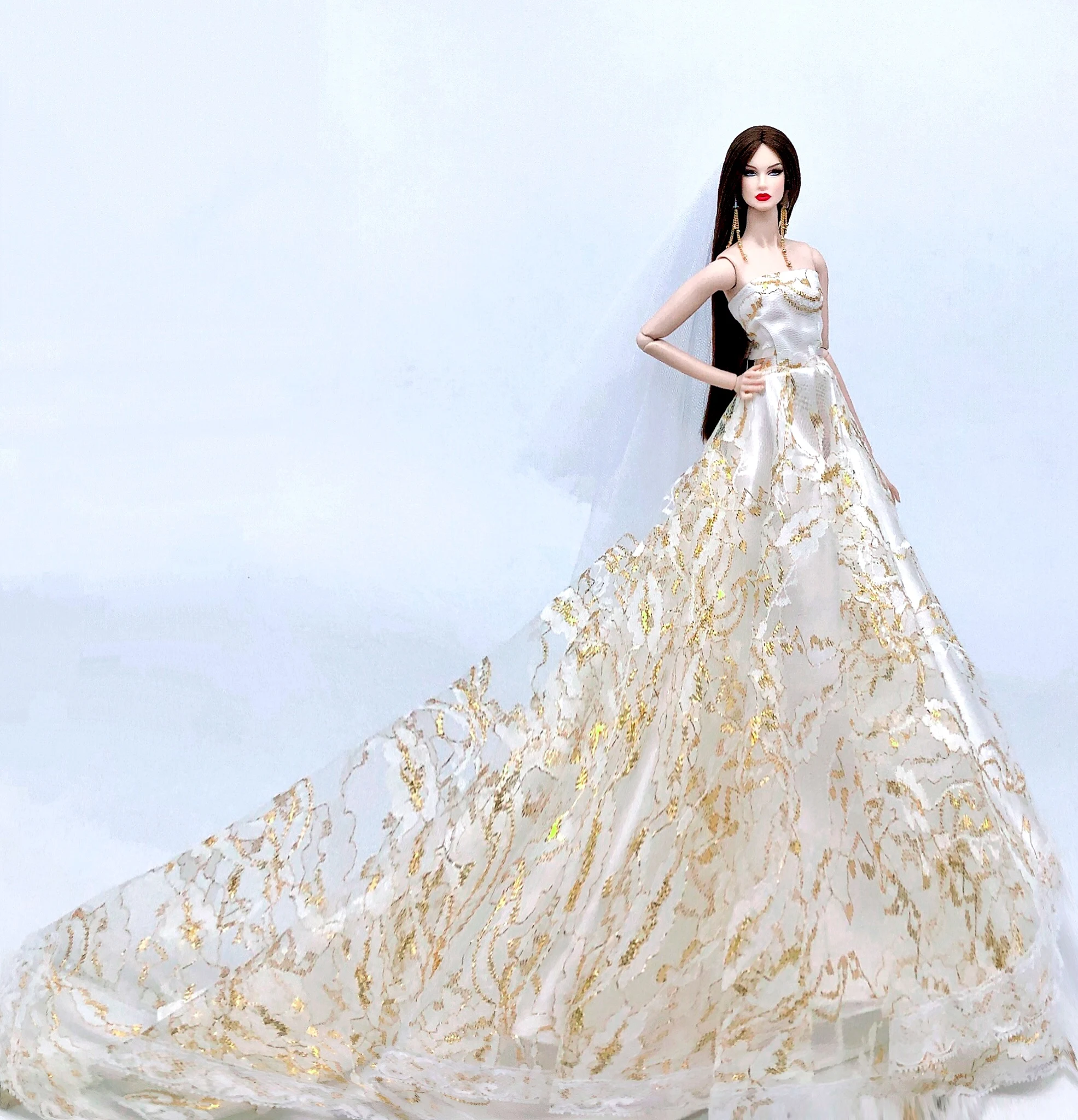 vestido dorado para muñeca barbie