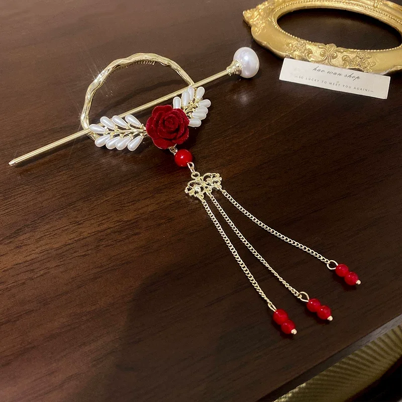 

Women Hair Clip Accessories Female Chinese Style Tassels Floral Alloy Hair Sticks Ladies Hair Styling Tools Hairpins Headwear