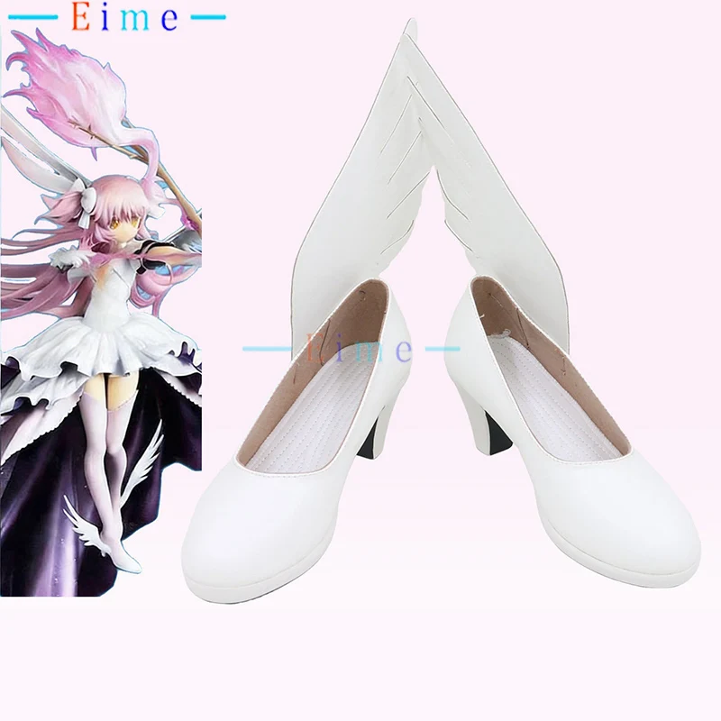 Kaname Madoka White Boots Anime Puella Magi Madoka Magica Cosplay Shoes PU Leather Shoes Halloween Carnival Boots Custom Made