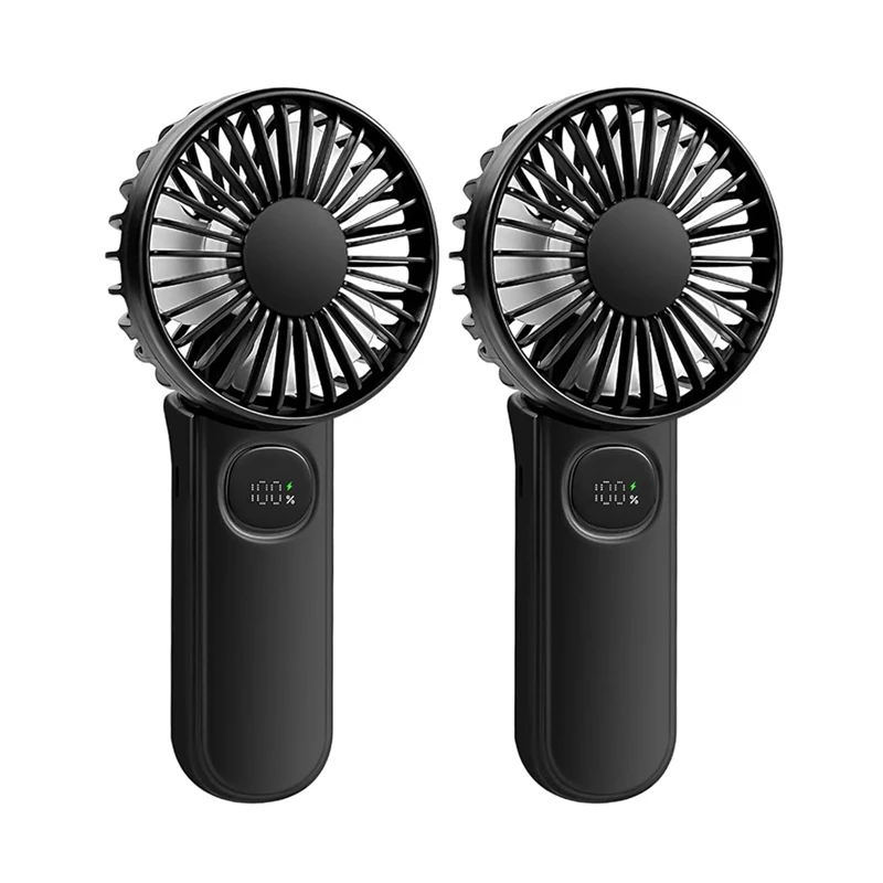 2PCS Compact Handheld Fans With 5-Speed, 180° Adjustable, Long Usage Time For Camping, Travel, And Personal Cooling