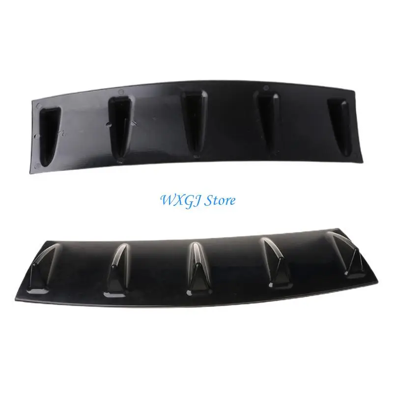 

37JE Universal Car Rear Bumper Lip Diffuser 5 Fin Gloss Black Shark Fin Black Bumper Car Accessories