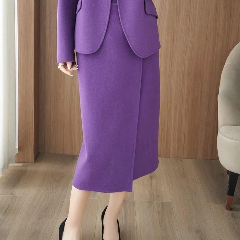 2025 Women's 100% Cashmere Thick Double sided Skirt Classic Multi functional Fashion Suitable for Business