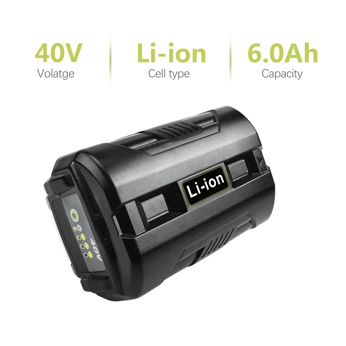 For Ryobi 6.0Ah 40V Li-Ion Rechargeable Battery For Ryobi RY40502 RY40200 40V Cordless Power Tools Battery OP4050 OP4026 OP40401