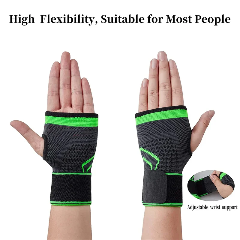 Gym Sports Wristband Wrist Protector Palm Guard Wrist Support Adjustable Wrist Brace Strap Compression Gloves for Carpal Tunnel