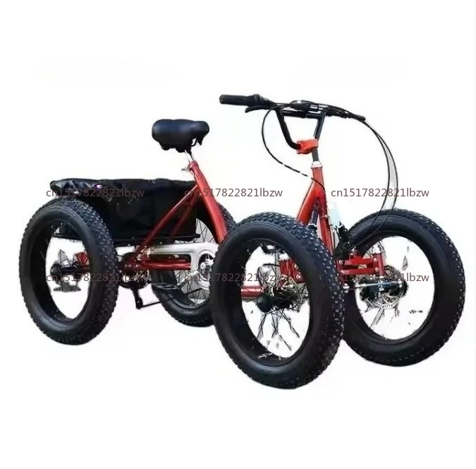 20inch cargo bike fat tire 4 wheel bicycle pedal four wheeler can be used as cargo for city travel with storage basket bicicleta
