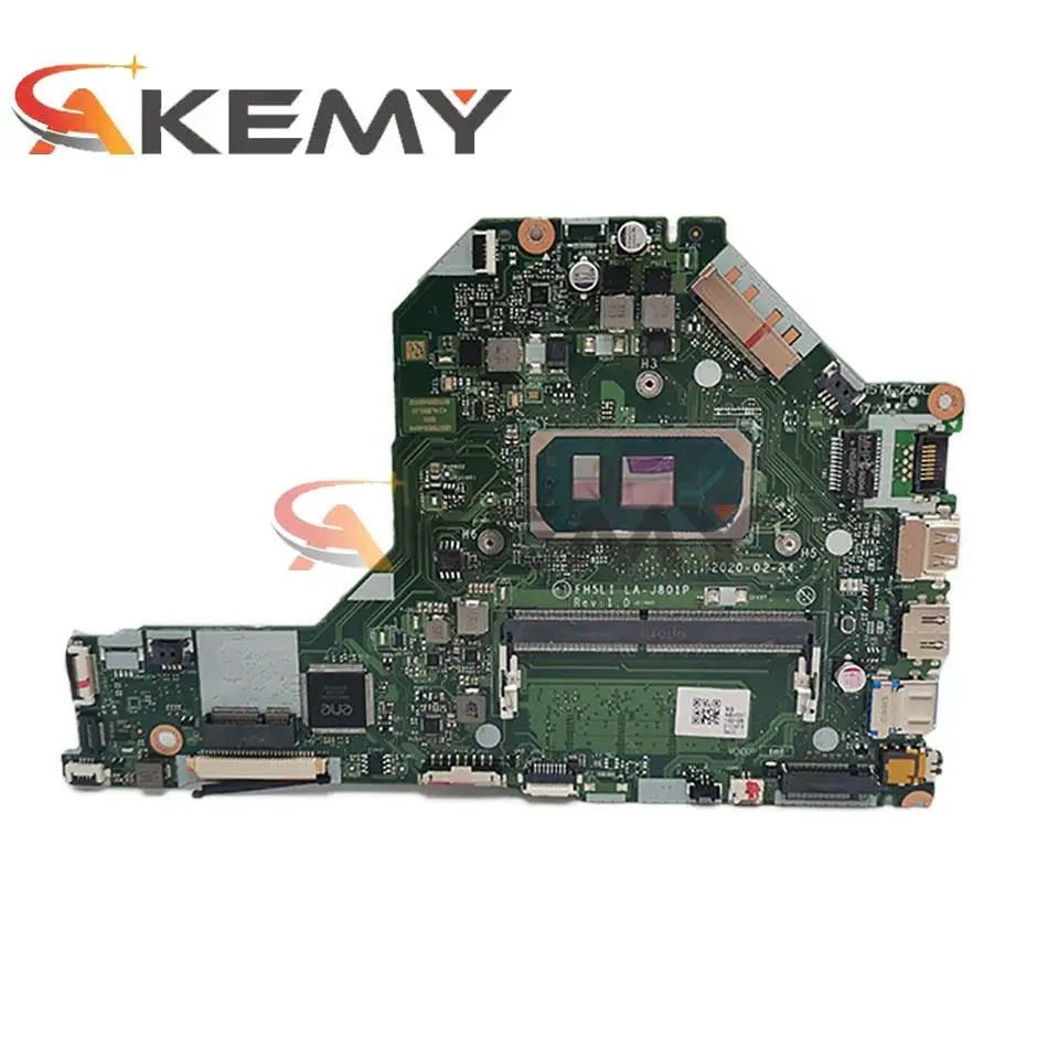 For ACER Aspire A315-56 Laptop Motherboard LA-J801P with i5 i7-10th Gen CPU 4GB-RAM Notebook Mainboard 100% Tested OK
