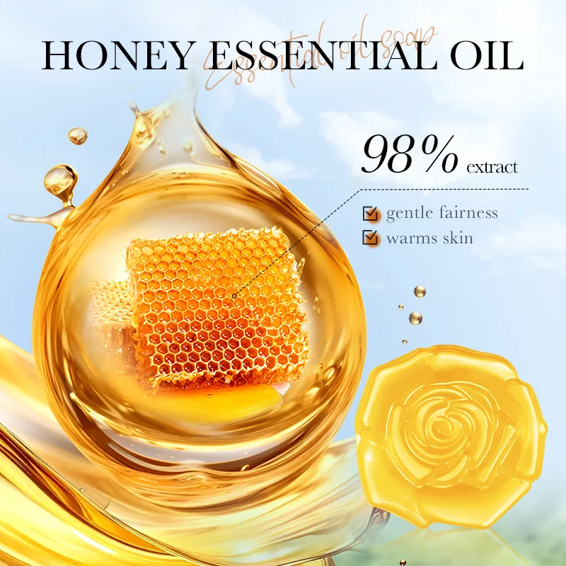 1Pcs Honey Handmade Soap Cleansing The Body Hand Wash Soap Essential Oil Moisturizing Product Body Care Dry Skin Prevent Dry