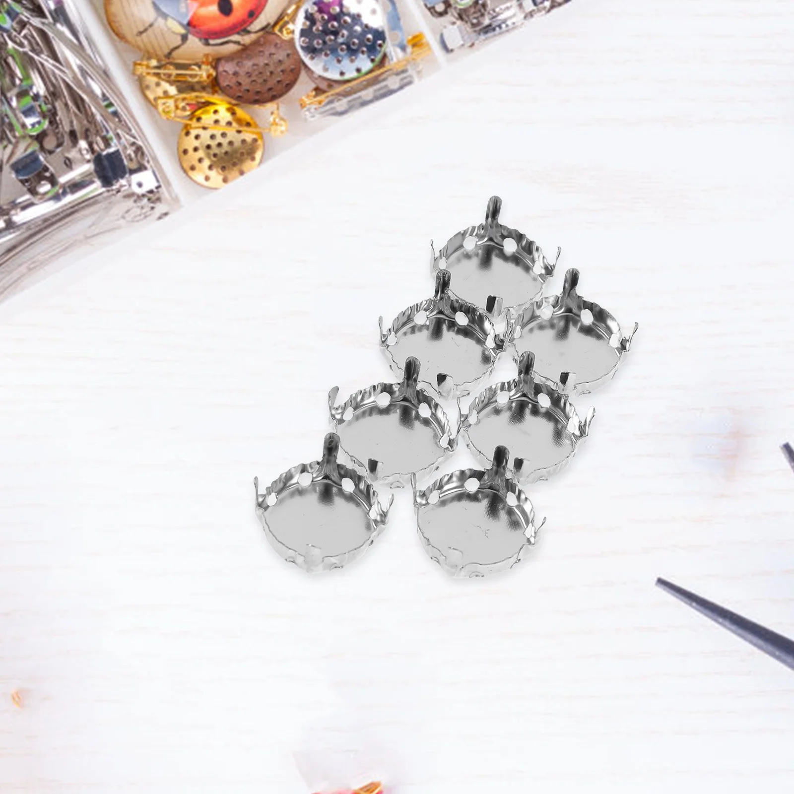 

400pcs Rhinestones Claw Hand Sewing Drill Holder Metal Apparel Claws for Dress Crafts Accessories Bag Shoes Claw Rhinestones