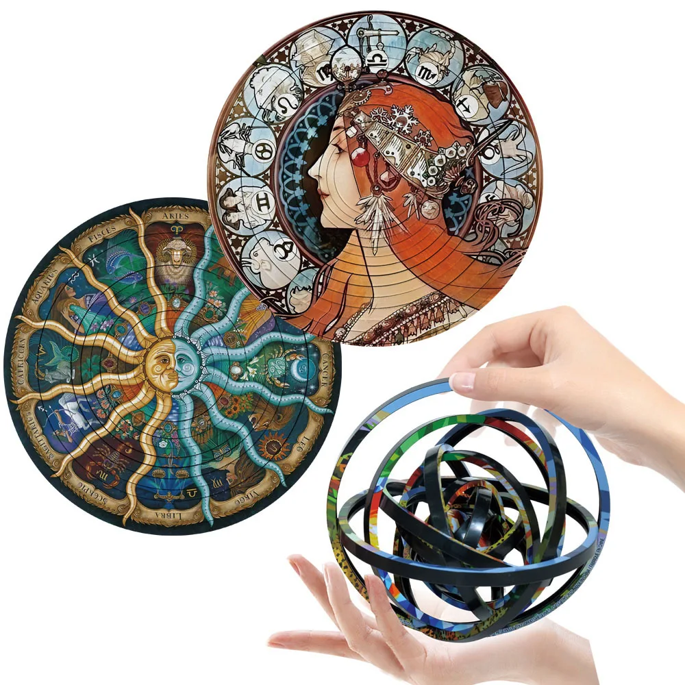 Creative Rotating Puzzle Fidget Toys 3D Jigsaw Puzzle Decompression Educational Toy Three-dimensional Relieve Stress Toy Gifts