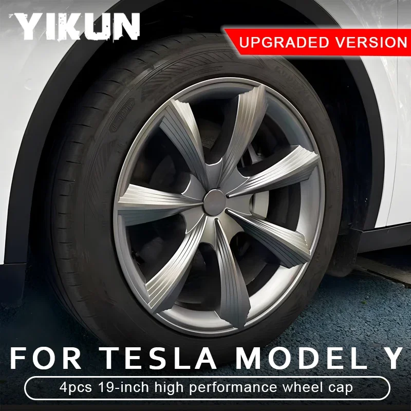 

4PCS HubCap Performance Replacement for Tesla Model Y 19 Inch Wheel Cap Wheel Parts Automobile Full Rim Cover Accessories 2023