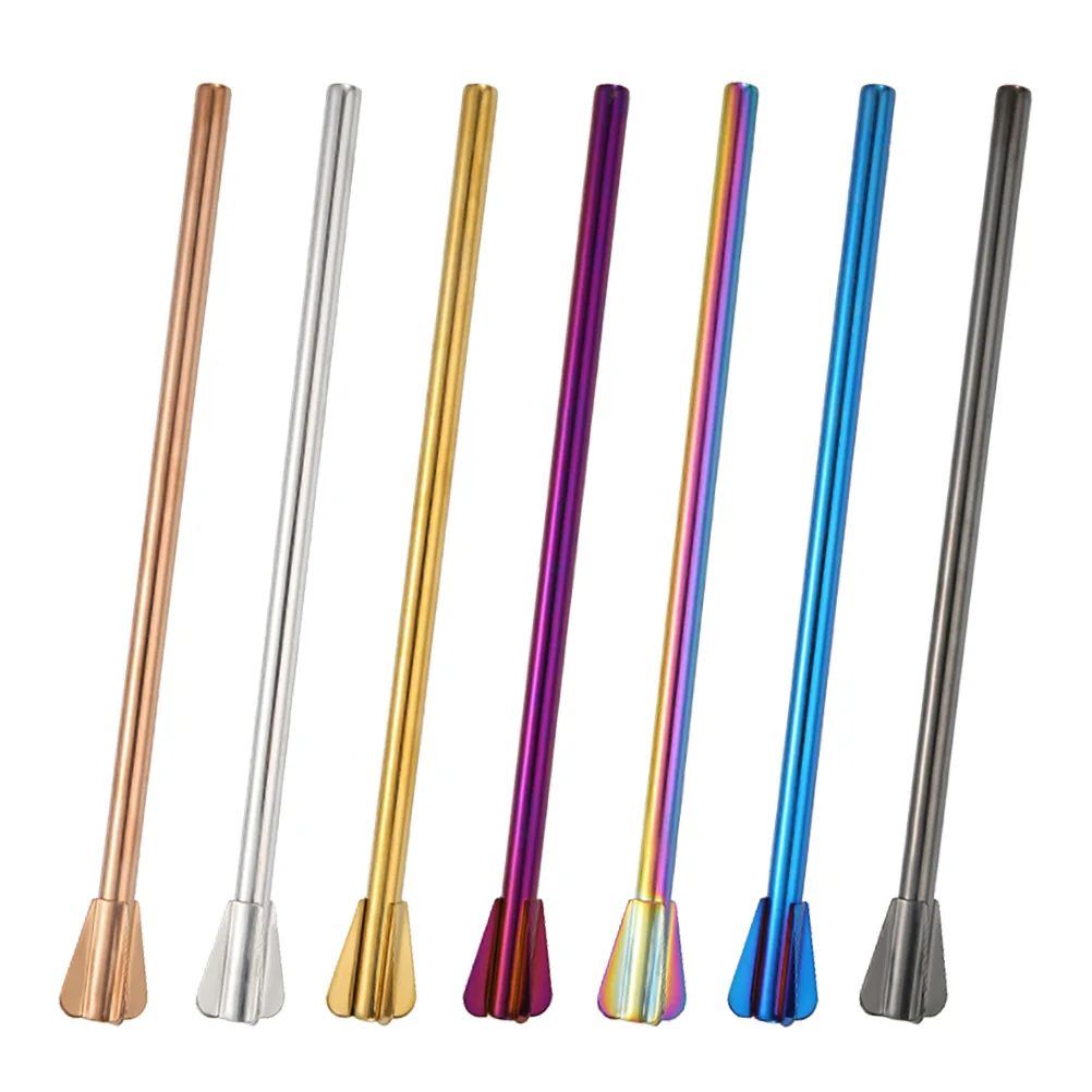 

Stainless Steel Stirrer Cocktail Coffee Drink Stirrers Beverage Straws Black Bar Drinking Perfect for Supplies