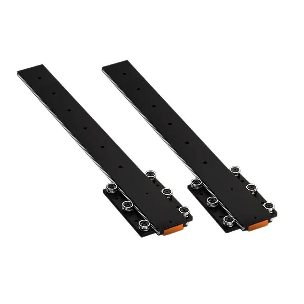 Black Galvanized Steel Slide Rail with Damping Function for Cabinet Drawers 14.76 Inch Concealed Mount Component
