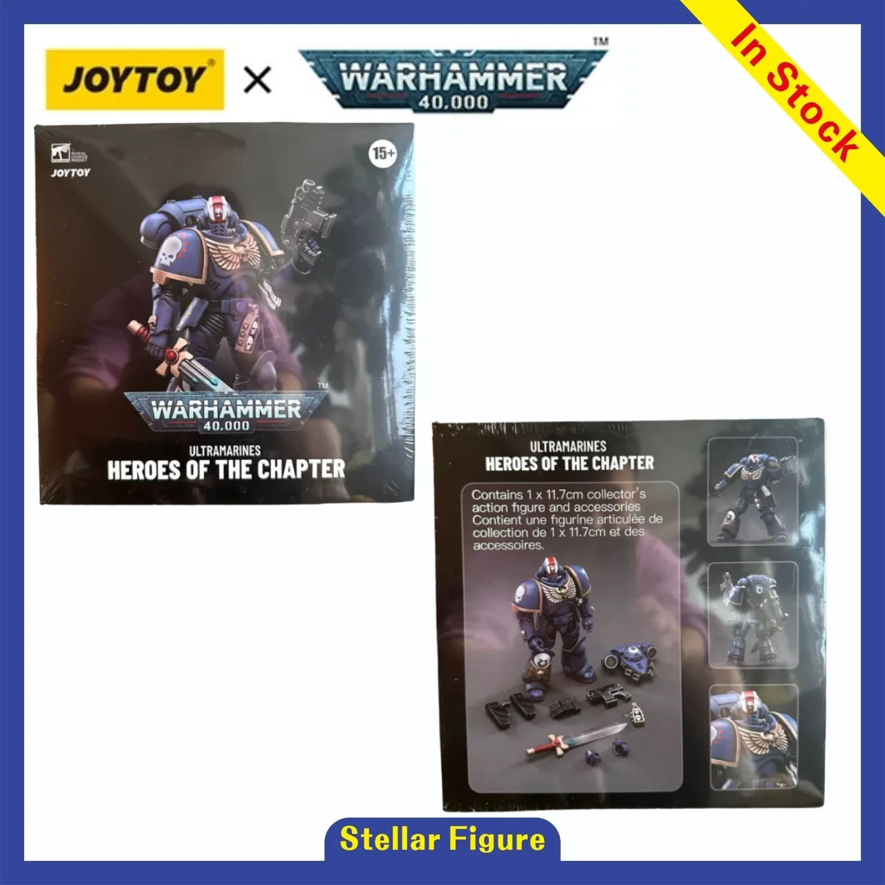 

【SF】JOYTOY Warhammer 40K 1/18 Action Figure Ultramarines Primaris Lieutenant Erastus Anime Model Toys Gifts