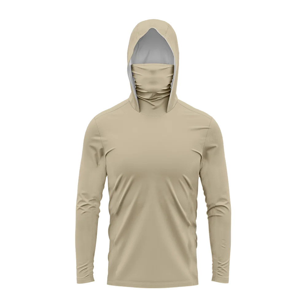 Herren UPF50+ Einfarbiger Angel-Hoodie mit integrierter Gesichtsmaske, leicht, langärmelig, schnelltrocknend, für Wandern und Bootfahren, in mehreren Farben – Detail 10