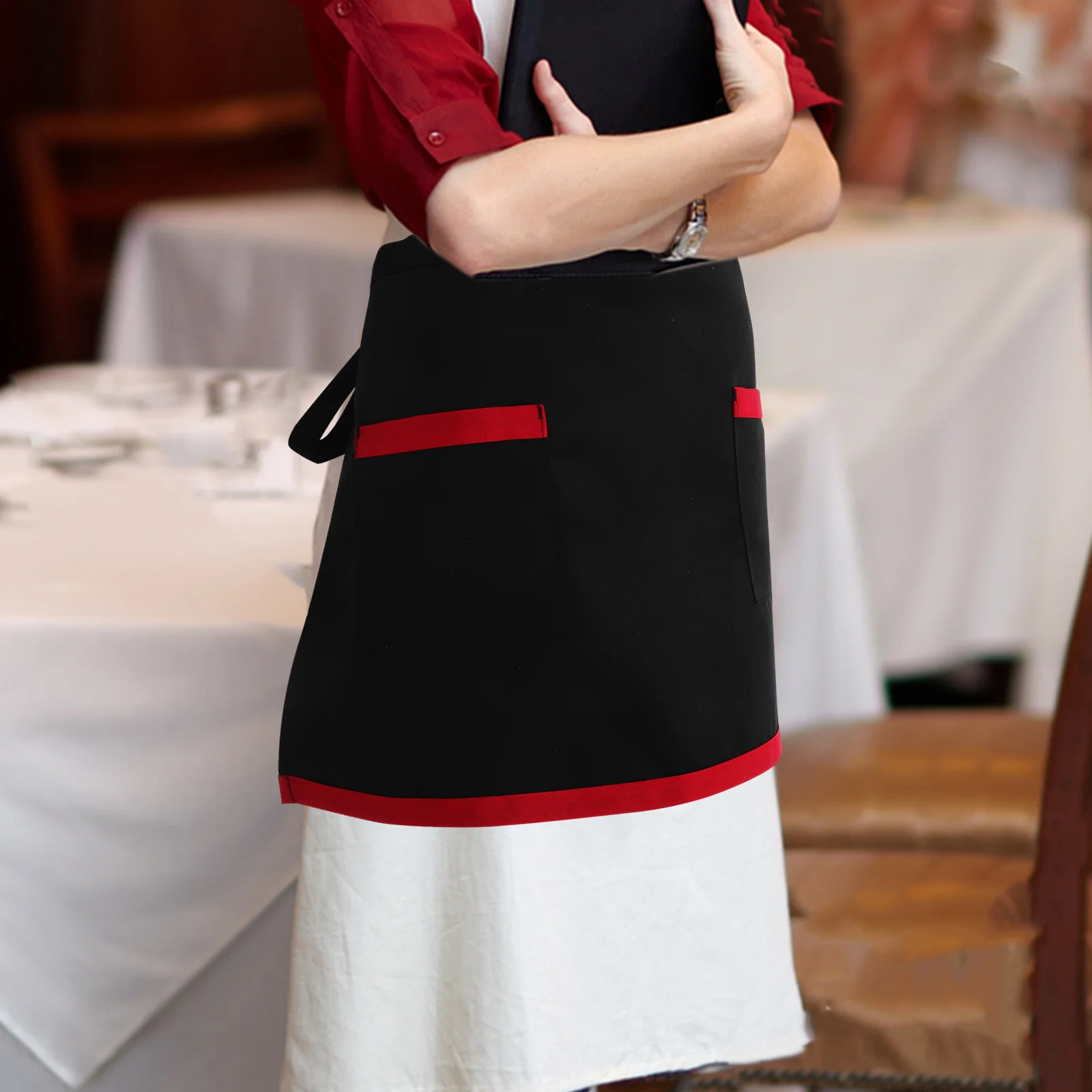 1 шт. фартук для официантки, кухни, водонепроницаемый, для приготовления пищи, бармена, парикмахерского ресторана