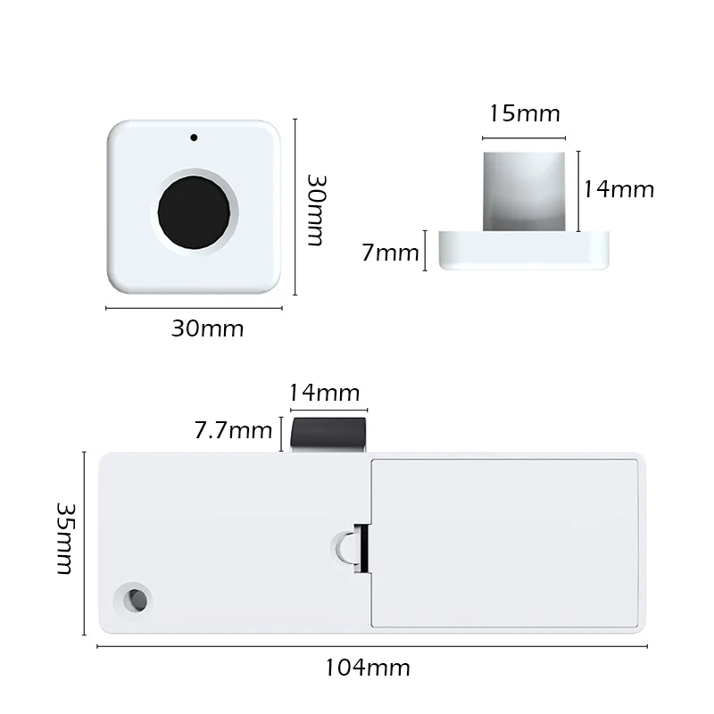 KAK Biometric Fingerprint Lock White Keyless Cabinet Lock Smart Drawer Locks Anti-theft Door Lock Long Standby Time Door Hardwar