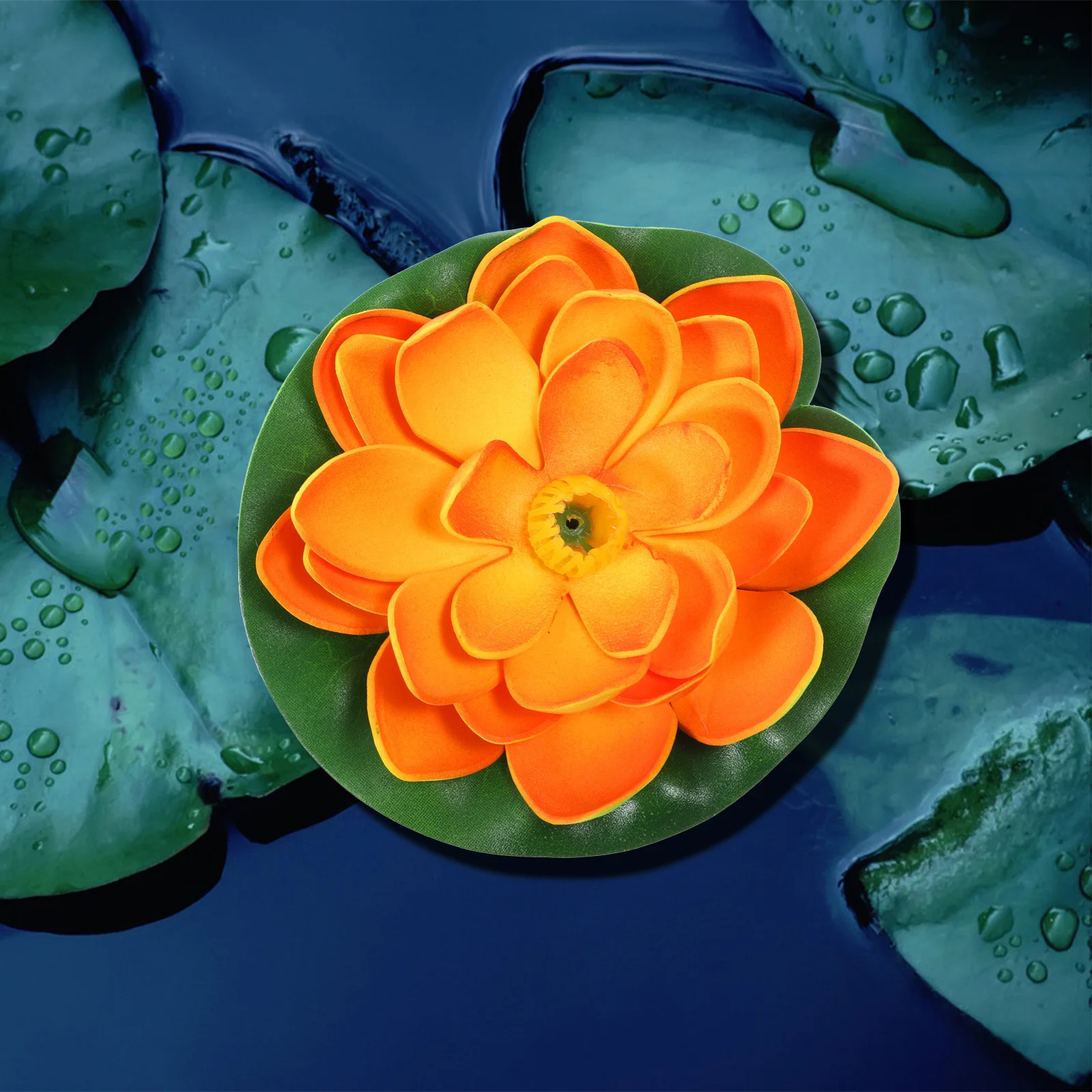 

6Pcs Artificial Lotus Flower Decorations Eva Floating Pond Plants Water Lilies Simulation Floating Flowers for Garden Pond