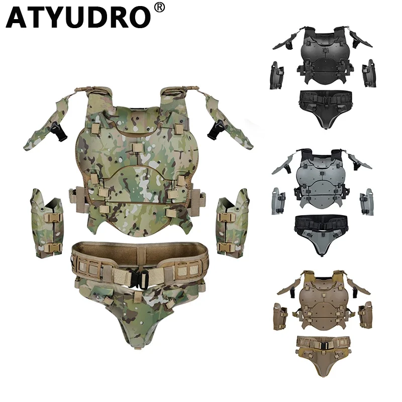 

ATYUDRO Tactical Armor Suit Multi-Function Gear Adjustable Hunting Equipment Elbow Pad Waist Seal Airsoft Paintball Accessories