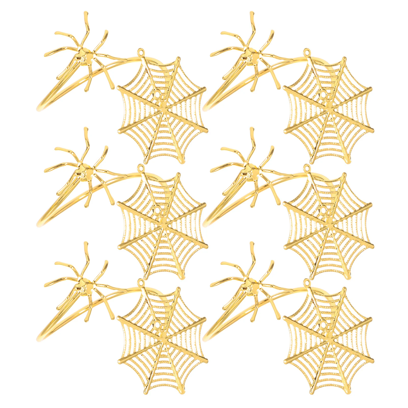 

6Pcs Halloween Spider Napkin Rings Metal Table Setting Spooky Serviette Buckle Party Decor Holiday Gatherings Spider Napkin Ring