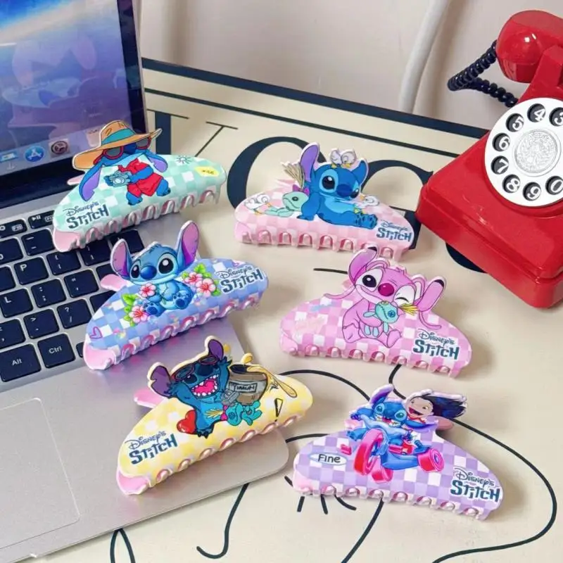 Miniso Stitch Exquisite and Lovely Cartoon Gripper Acrylic Hair Clip Kawaii Hair Accessories Makeup Tools Birthday Gift for Girl