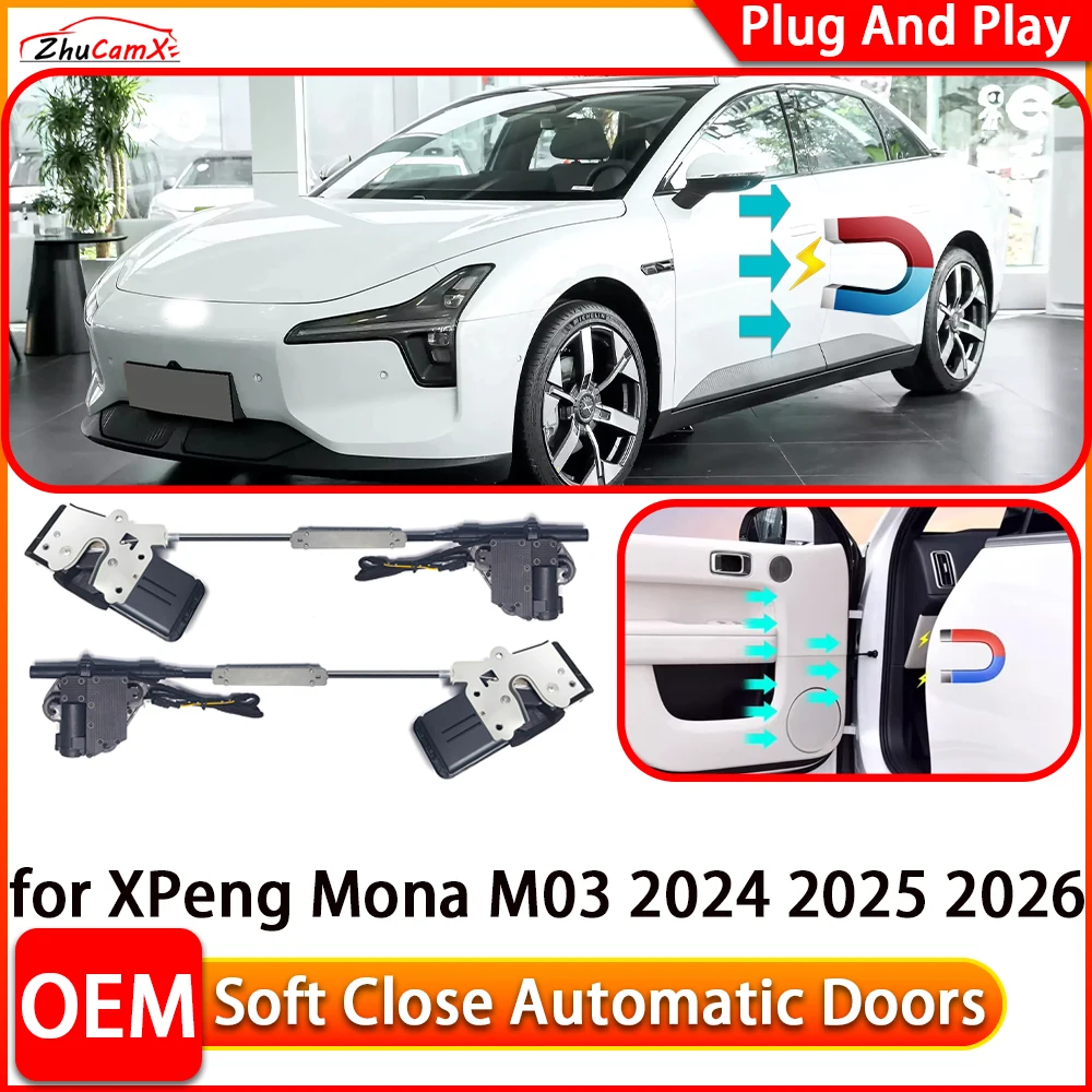 ZhuCamX for XPeng Mona M03 2024 2025 2026 Automatic Electric Soft Close Door Closer Power Closing Door Comfort Closing System