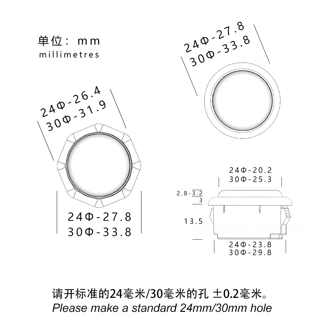 ST-M6/SiTong/Street Fighter6/Cherry blue/2.8 hot plug/Electroplated cap/round frame/Mechanical buttons of HITBOX arcade joystick