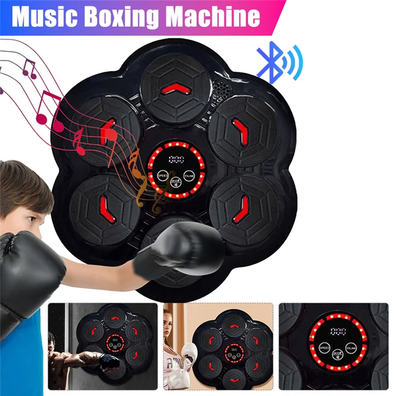 

Smart Music Boxing Machine Wall-Mount Target With Adjustable Speed Bluetooth Compatibility Reaction Practice For Kids Adults